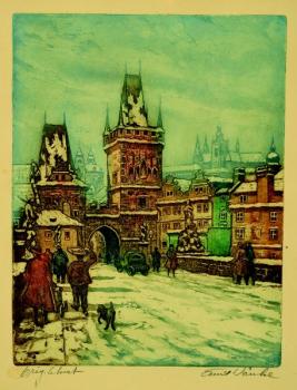 A view of the Mostecká Tower and the Prague Castle A view of the Mostecká Tower and the Prague Castle