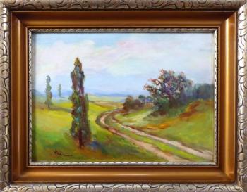 Vaclav Stein - Landscape with road, bush and trees Vaclav Stein - Landscape with road, bush and trees