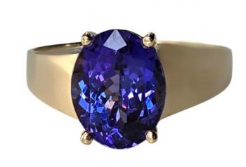 Men's Gold Ring - gold, tanzanite - 2000 Men's Gold Ring - gold, tanzanite - 2000