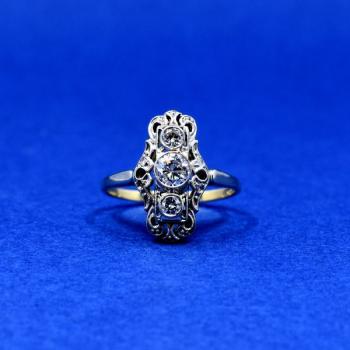 White Gold Ring - white gold, brilliant cut diamond - 1930 White Gold Ring - white gold, brilliant cut diamond - 1930