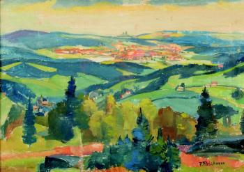 A view of the landscape with the castle Trosky A view of the landscape with the castle Trosky