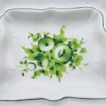 Biedermeier bowl, green flowers - Prague Biedermeier bowl, green flowers - Prague