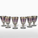 Set of stemmed glasses – 6 pcs / Nový Bor, 1960 Set of stemmed glasses – 6 pcs / Nový Bor, 1960