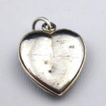 Silver heart, pendant - blue glass beads  Silver heart, pendant - blue glass beads