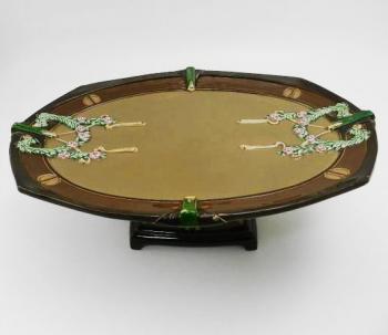 Pedestal Dish - ceramics, majolica - 1900 Pedestal Dish - ceramics, majolica - 1900