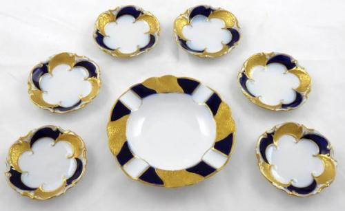 Gold and blue bowls with saucer - Ilmenau, Graf vo Gold and blue bowls with saucer - Ilmenau, Graf vo