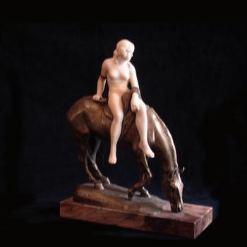 Nude Figure - alabaster, bronze - Albert Heinrich Hussmann,1874-1946 - 1900 Nude Figure - alabaster, bronze - Albert Heinrich Hussmann,1874-1946 - 1900