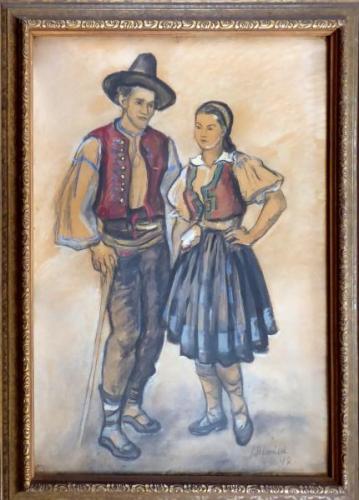 Hlavacek Josef - Young couple in costume Hlavacek Josef - Young couple in costume