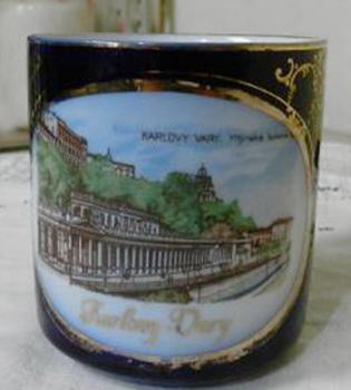 Porcelain Mug - white porcelain, cobalt - 1920 Porcelain Mug - white porcelain, cobalt - 1920