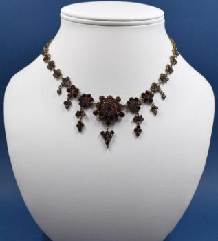 Czech Garnet Necklace - metal, Czech garnet - 1900 Czech Garnet Necklace - metal, Czech garnet - 1900