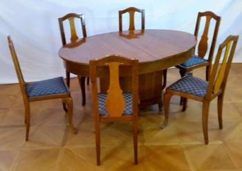 Dining Table and Chairs - oak, oak veneer - 1920 Dining Table and Chairs - oak, oak veneer - 1920