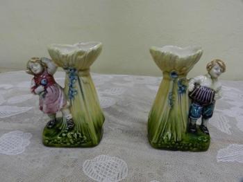Pair of Porcelain Vases - majolica - 1920 Pair of Porcelain Vases - majolica - 1920