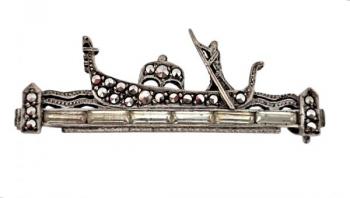 Silver brooch - silver, Markazit - 1920 Silver brooch - silver, Markazit - 1920