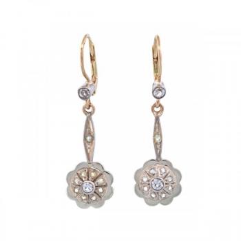 Gold Earrings - gold, Corundum - 1930 Gold Earrings - gold, Corundum - 1930