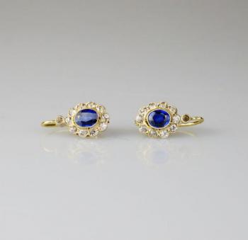 Earrings - gold, sapphire - 1930 Earrings - gold, sapphire - 1930