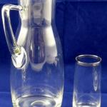 Pitcher with glasses and silver line Pitcher with glasses and silver line