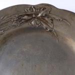 Two pewter Art Nouveau plates-Kayserzinn,Hugo Leve Two pewter Art Nouveau plates-Kayserzinn,Hugo Leve