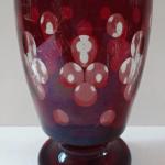 Glass, on low stem, with ruby staining Glass, on low stem, with ruby staining