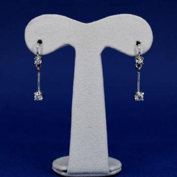 Gold Earrings with Brilliants - white gold, brilliant cut diamond - 1980 Gold Earrings with Brilliants - white gold, brilliant cut diamond - 1980