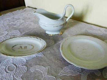 Porcelain Dish Set - white porcelain - 1830 Porcelain Dish Set - white porcelain - 1830