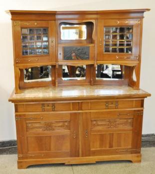 Cupboard - marble, solid walnut wood - 1910 Cupboard - marble, solid walnut wood - 1910