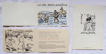 Alois Moravec - Exlibris, PF 1982, Invitation  Alois Moravec - Exlibris, PF 1982, Invitation