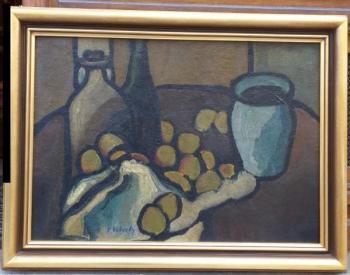 Still Life with Fruit - wood, cardboard - František Vobecký - 1943 Still Life with Fruit - wood, cardboard - František Vobecký - 1943