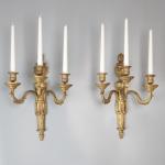 Three-Light Candelabra - bronze, gold - 1880 Three-Light Candelabra - bronze, gold - 1880