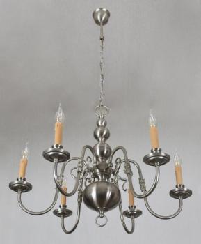 Six Light Chandelier - brass - 1970 Six Light Chandelier - brass - 1970