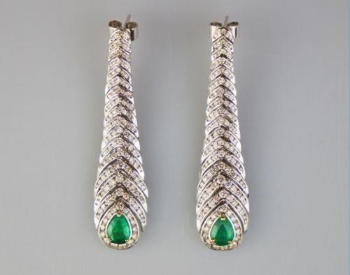 Earrings - gold, diamond - 1990 Earrings - gold, diamond - 1990