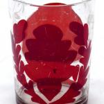 Glass with ruby staining and white painting Glass with ruby staining and white painting