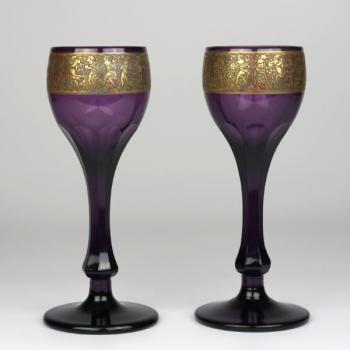 Pair of glass goblets, Moser Pair of glass goblets, Moser