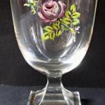 Glass with roses, squared base - Empire Glass with roses, squared base - Empire
