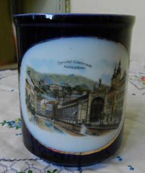 Porcelain Mug - white porcelain, cobalt - 1920 Porcelain Mug - white porcelain, cobalt - 1920