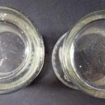 Two smaller glasses, cut floral motif Two smaller glasses, cut floral motif