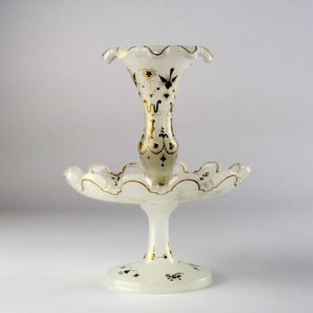 Glass Pedestal Bowl - milk glass - 1850 Glass Pedestal Bowl - milk glass - 1850