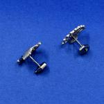 Gold Earrings with Brilliants - white gold, brilliant cut diamond - 2000 Gold Earrings with Brilliants - white gold, brilliant cut diamond - 2000