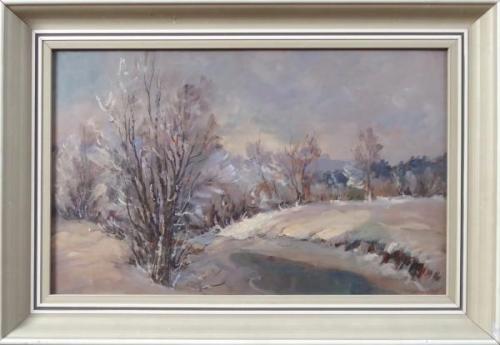 Karel Balicek - Winter landscape with red sky Karel Balicek - Winter landscape with red sky