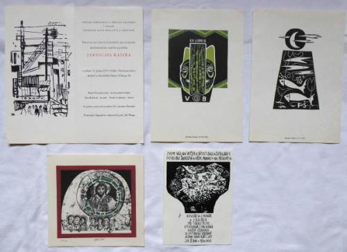 Jaroslav Kaiser - 2x exlibris, Icon, 2x Invitation Jaroslav Kaiser - 2x exlibris, Icon, 2x Invitation
