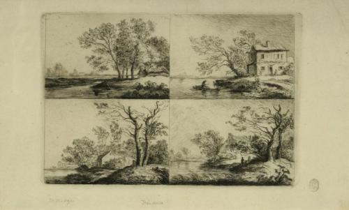 Four romantic lanscapes with a river Four romantic lanscapes with a river