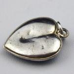 Silver heart, pendant - blue glass beads  Silver heart, pendant - blue glass beads