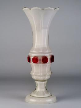 Vase - clear glass, milk glass - 1860 Vase - clear glass, milk glass - 1860