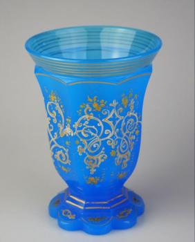 Small Glass - facet glass, blue glass - 1850 Small Glass - facet glass, blue glass - 1850