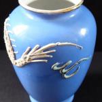 Small blue vase - gray Chinese dragon Small blue vase - gray Chinese dragon