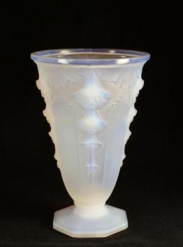 Vase - opal glass, pressed glass - 1930 Vase - opal glass, pressed glass - 1930