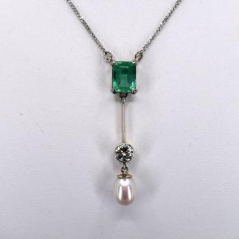 Collier - white gold, brilliant cut diamond - 1930 Collier - white gold, brilliant cut diamond - 1930