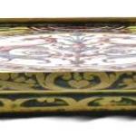 Brass tray with majolica tile - Sarreguemines Brass tray with majolica tile - Sarreguemines