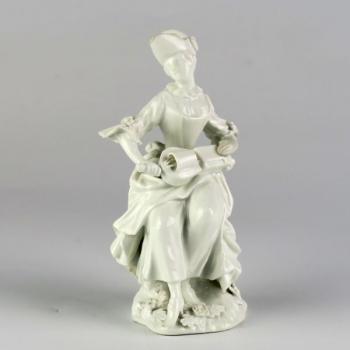 Porcelain Girl Figurine - white porcelain - 1760 Porcelain Girl Figurine - white porcelain - 1760