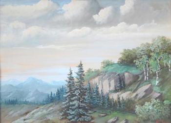 Kucera - Landscape with birch trees and mountains  Kucera - Landscape with birch trees and mountains