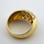 Ring with diamond baguettes and diamonds, yellow g Ring with diamond baguettes and diamonds, yellow g